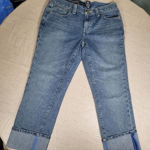 Calvin Klein Jeans Womens size 8 Cuffed Capri Denim Blue
